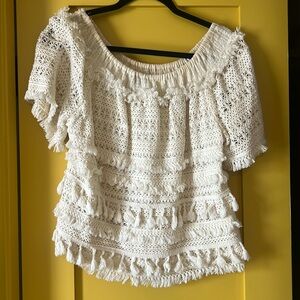 Cream Tassel Top